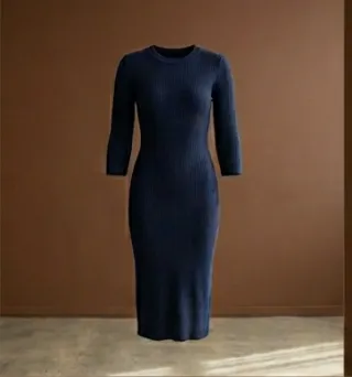 Navy Knit Midi