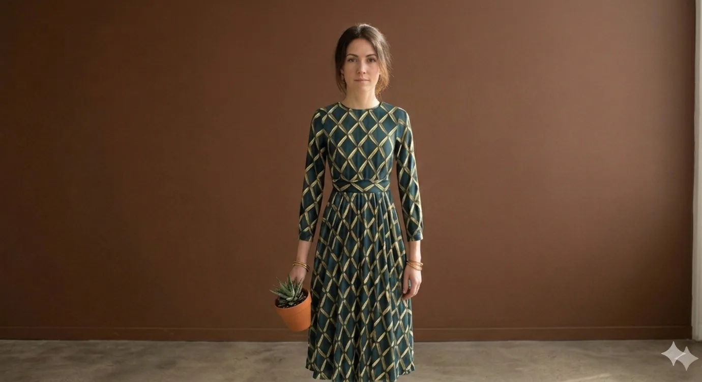 Geo Print Midi try-on