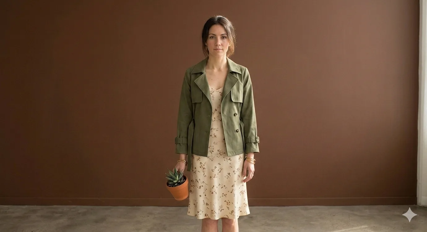 Utility Jacket and Slip try-on